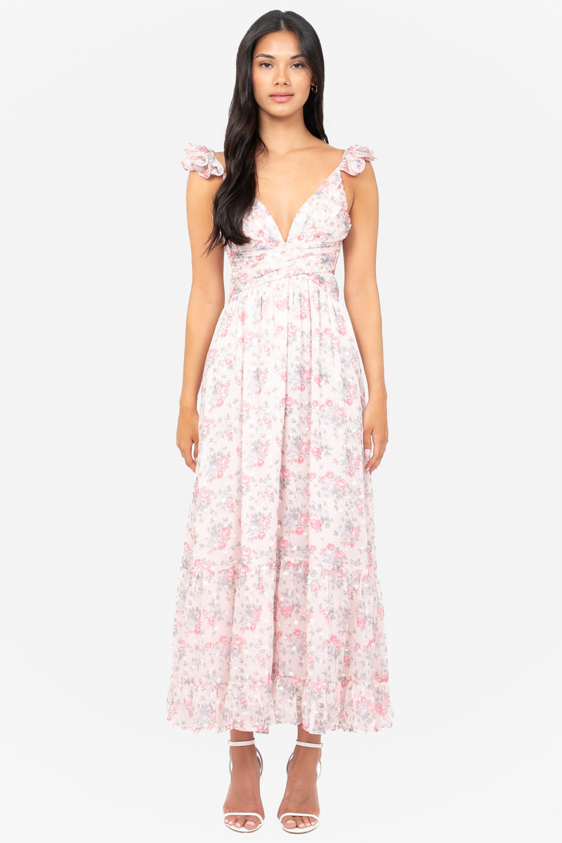 Marie Strap Back Floral Maxi Dress