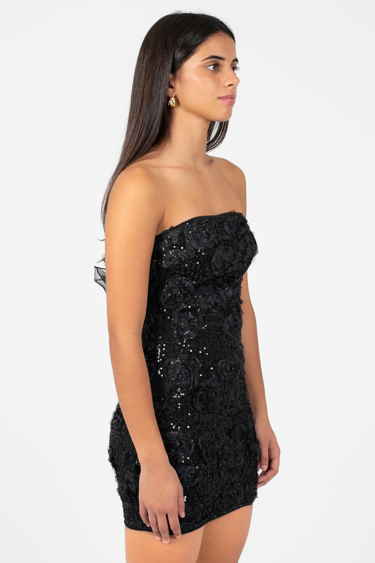 Zella Floral Sequin Mini Dress - honey