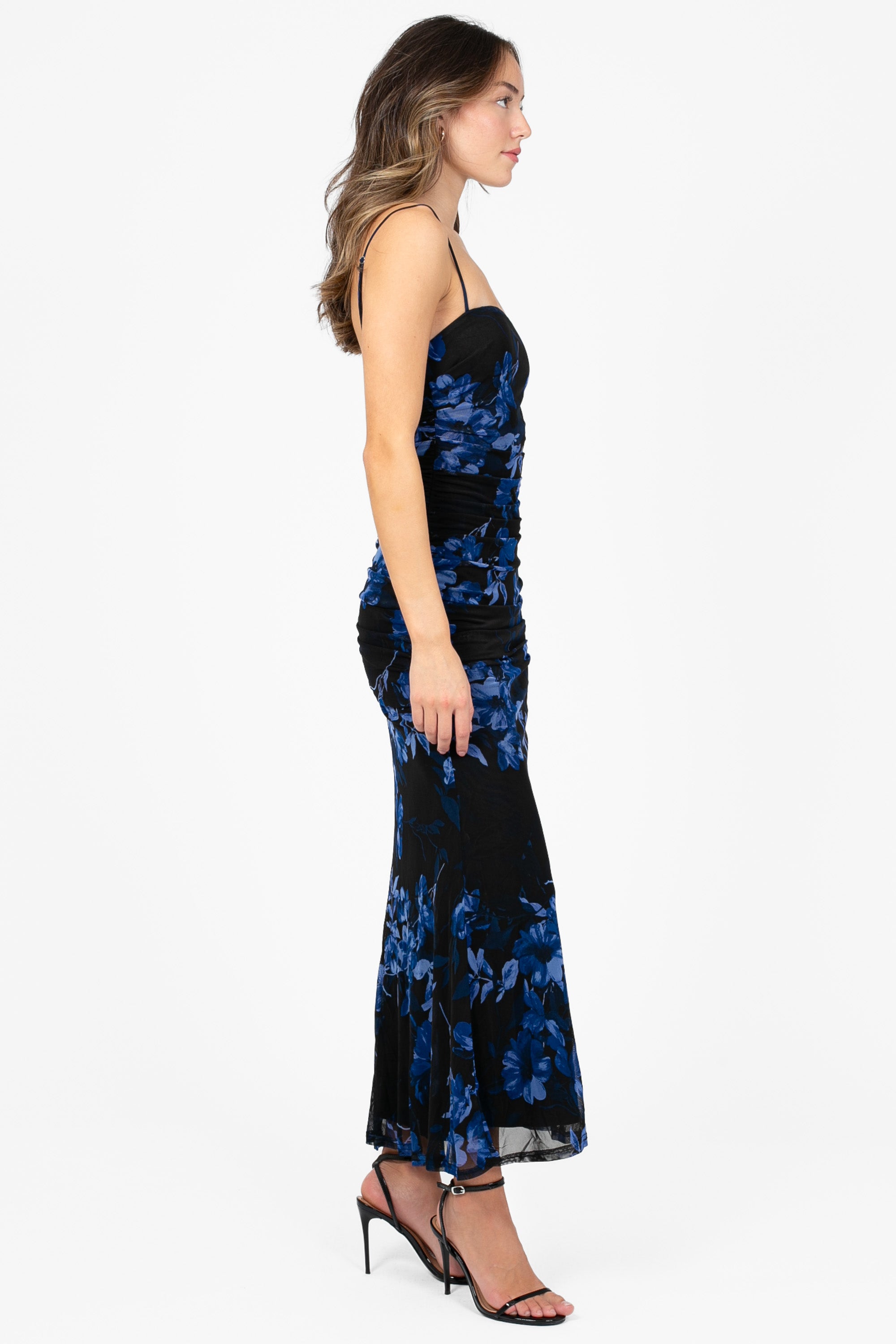 Renata Floral Ruched Midi Dress