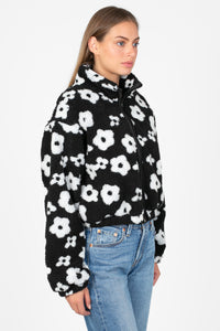 Lila Floral Print Sherpa Jacket - honey