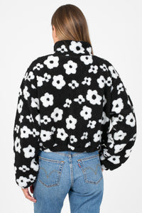 Lila Floral Print Sherpa Jacket - honey