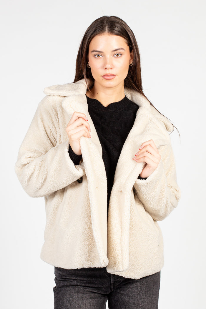 Maia Collared Button Up Teddy Coat