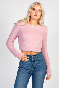 Clare Fuzzy Crop Sweater