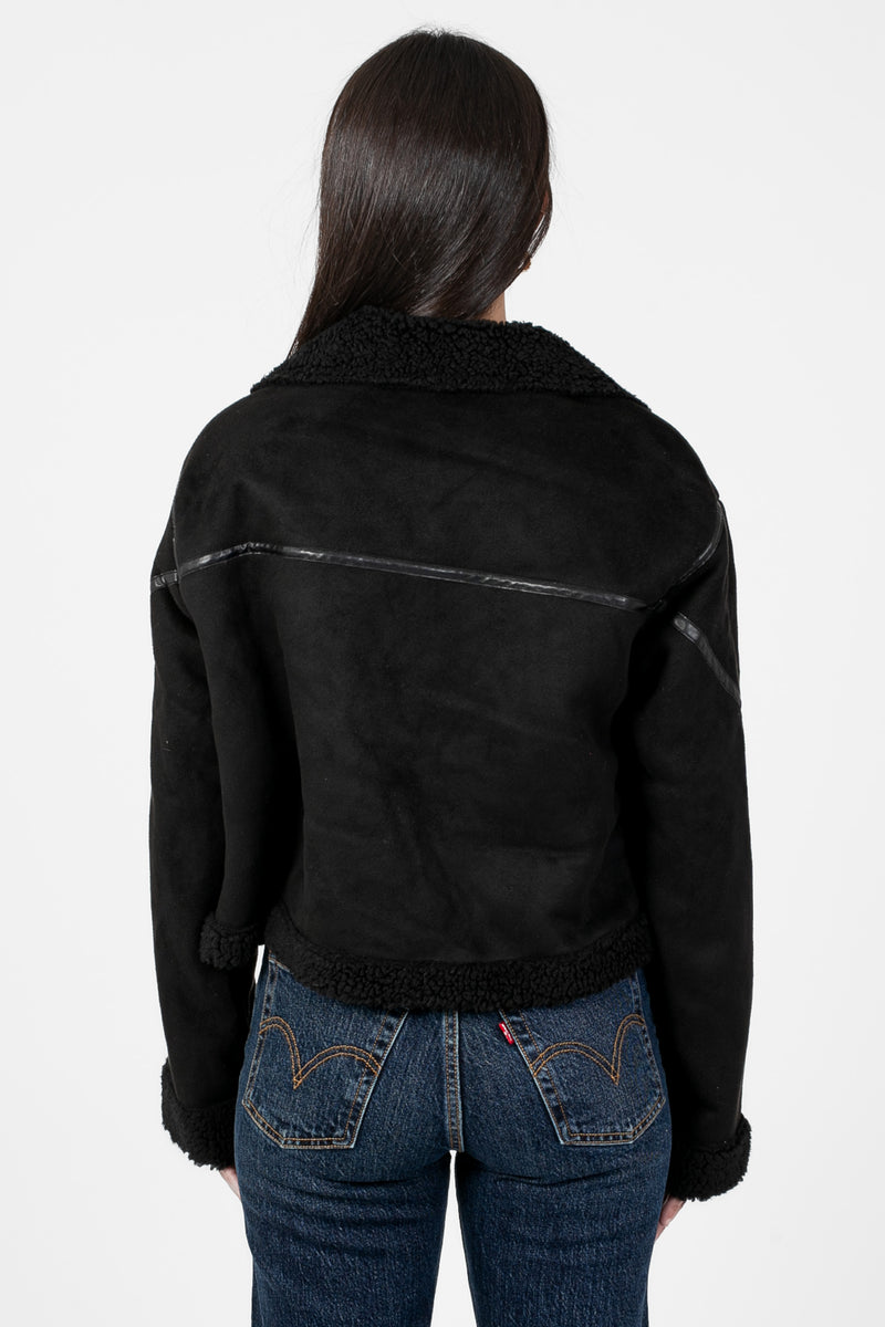 Maren Sherpa Lined Suede Jacket - honey