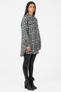 Grace Houndstooth Shacket - honey