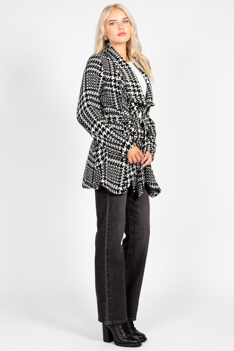 Cambridge Houndstooth Tie-Waist Jacket