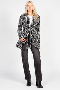 Cambridge Houndstooth Tie-Waist Jacket