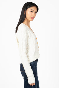 Tamara Cable Knit Cardigan - honey