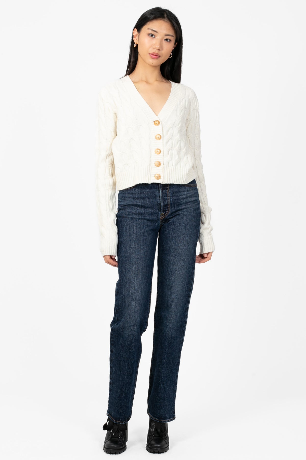Tamara Cable Knit Cardigan - honey