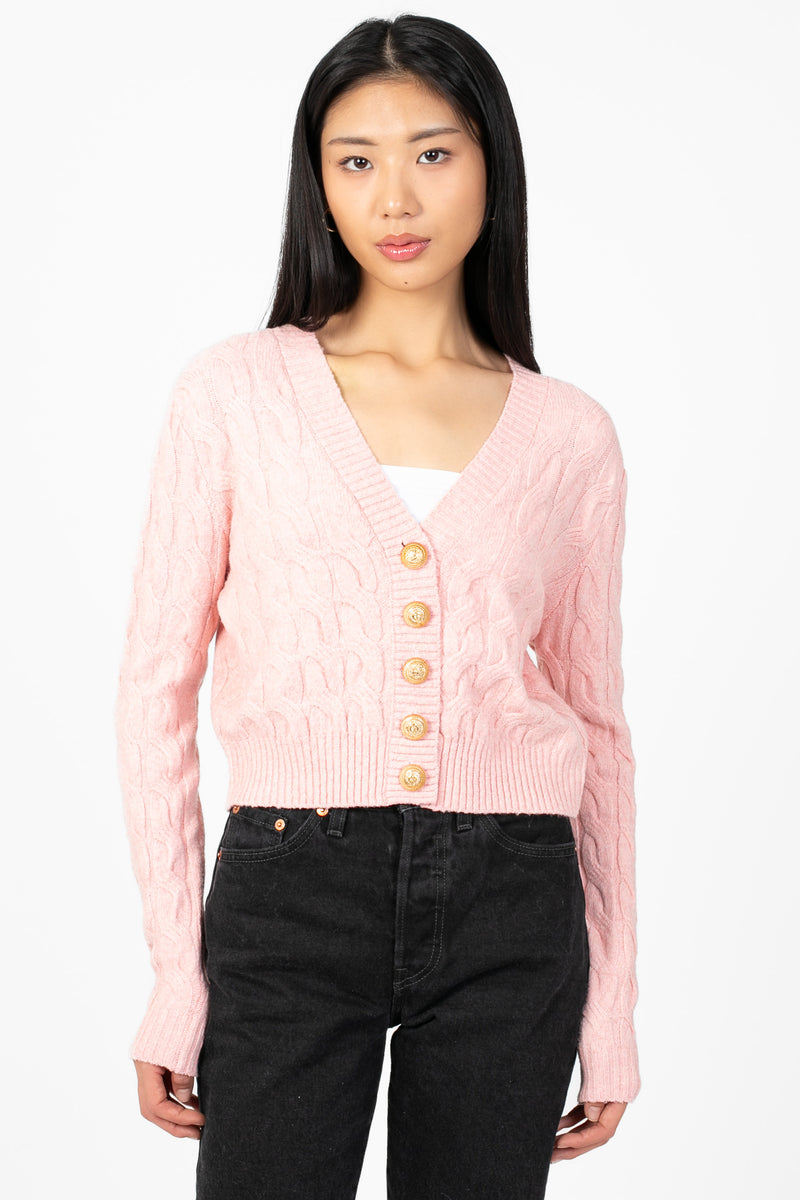 Tamara Cable Knit Cardigan - honey
