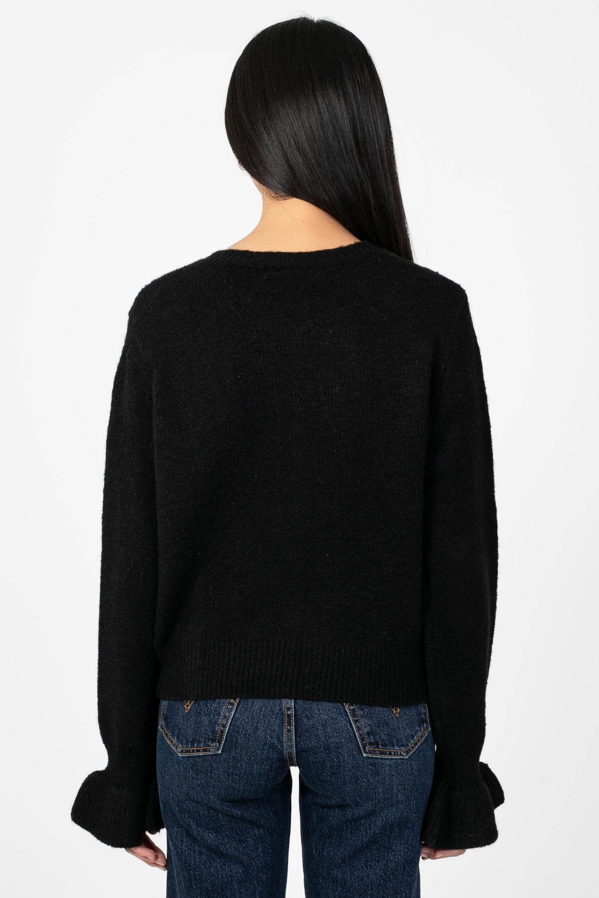 Renee Ruffle Bow Cardigan - honey