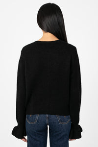 Renee Ruffle Bow Cardigan - honey