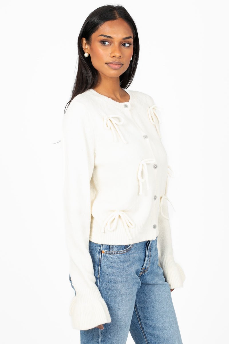 Renee Ruffle Bow Cardigan