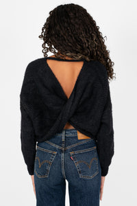 Sugar Twist Back Sweater - honey