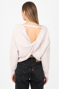 Sugar Twist Back Sweater - honey