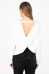 Sugar Twist Back Sweater - honey