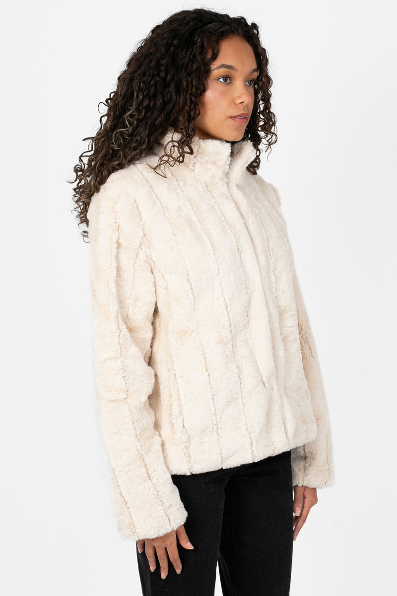 Aurea Faux Fur Jacket - honey