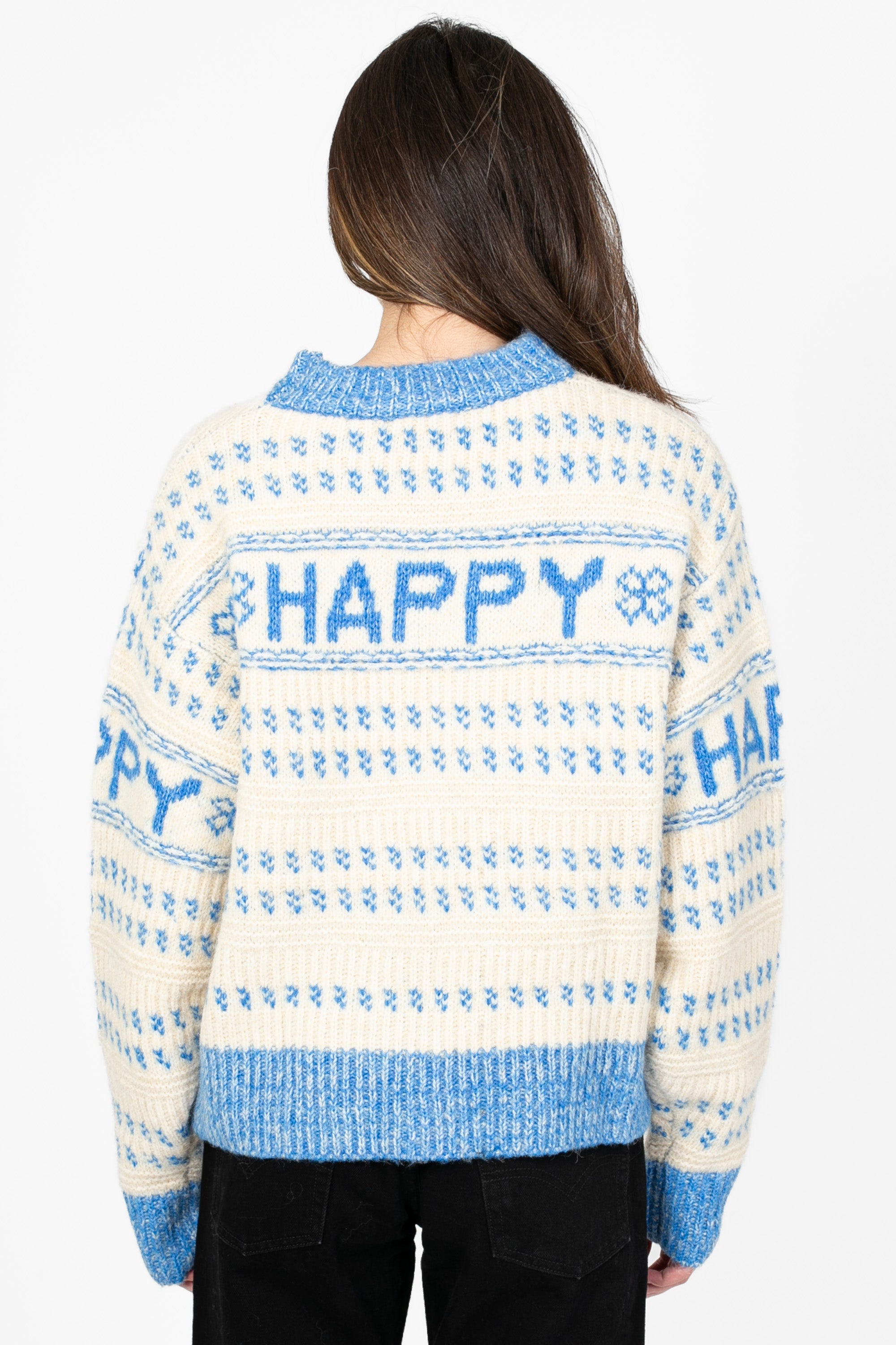 Happy Printed Thick Knit Sweater