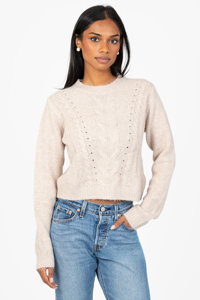 Heather Cable Knit Sweater
