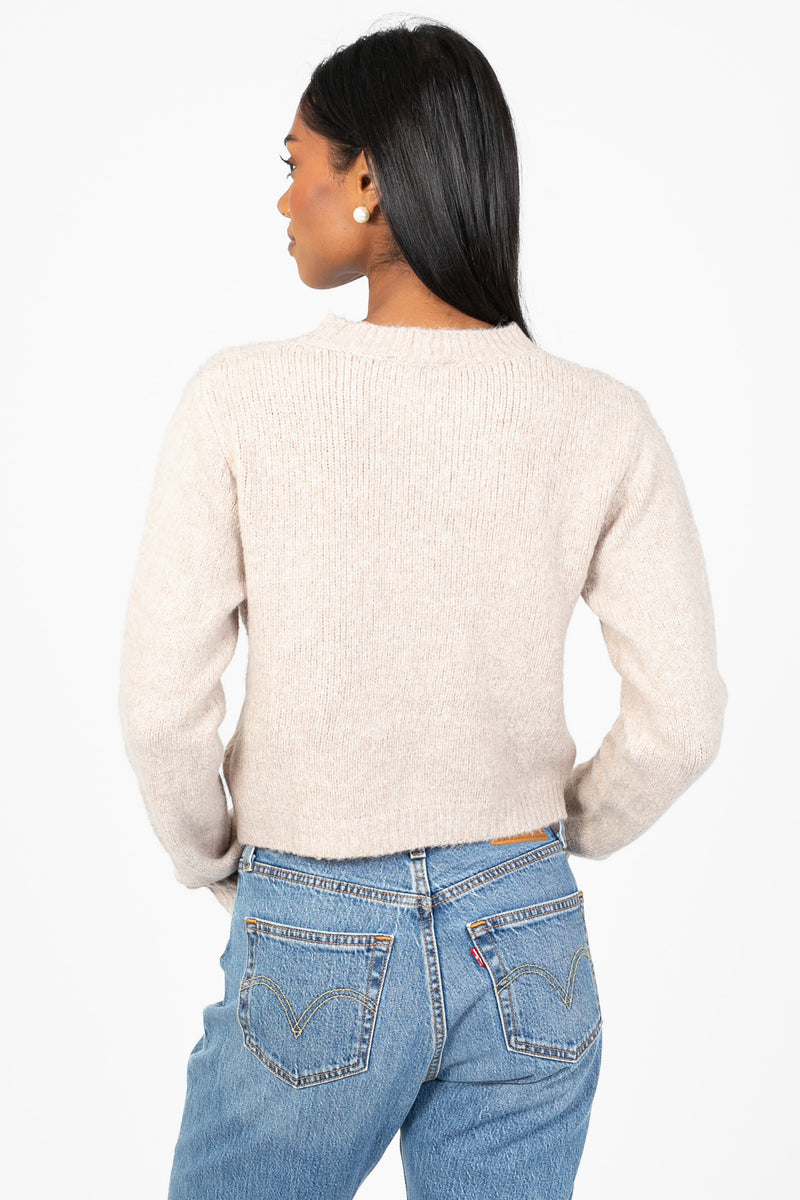 Heather Cable Knit Sweater