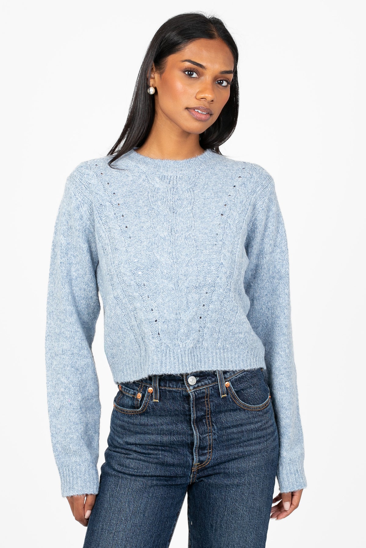 Heather Cable Knit Sweater