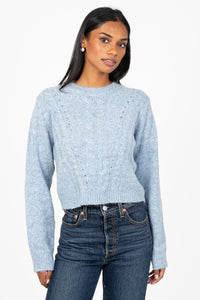 Heather Cable Knit Sweater