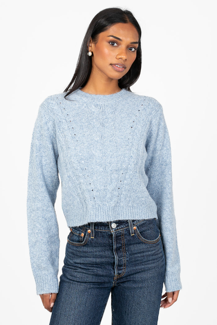 Heather Cable Knit Sweater