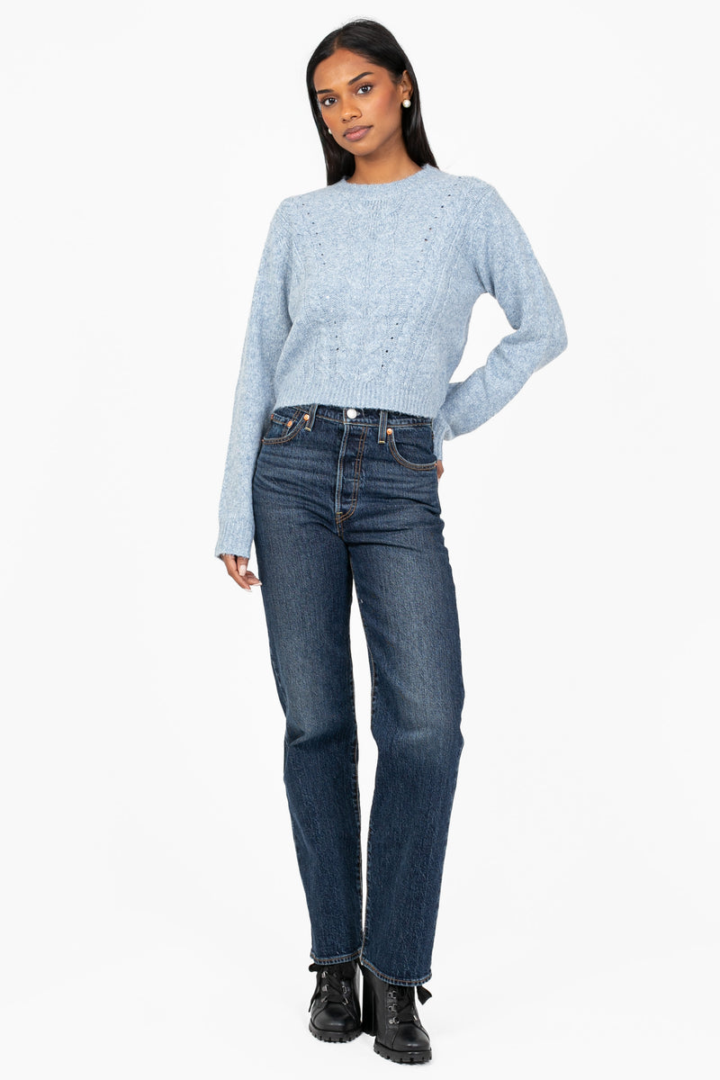 Heather Cable Knit Sweater