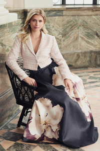 Althea Jewel Button Tweed Crop Blazer