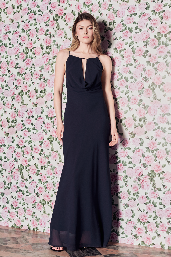 Sydney Cutout Mesh Maxi Dress - honey