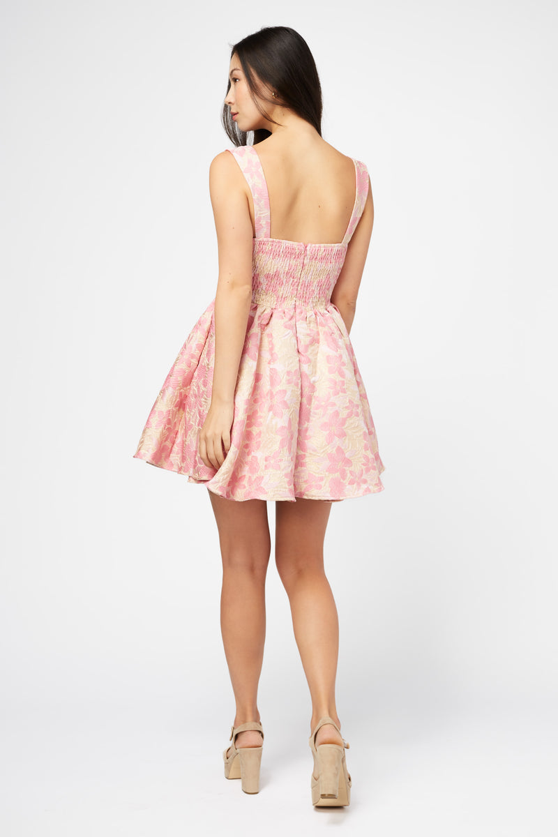 Ambrose Corset Jaquard Floral Mini Dress