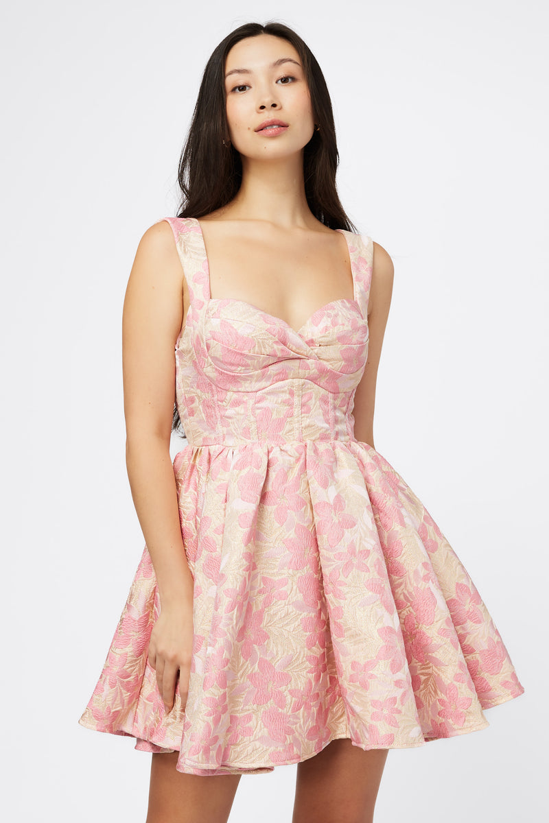 Ambrose Corset Jaquard Floral Mini Dress