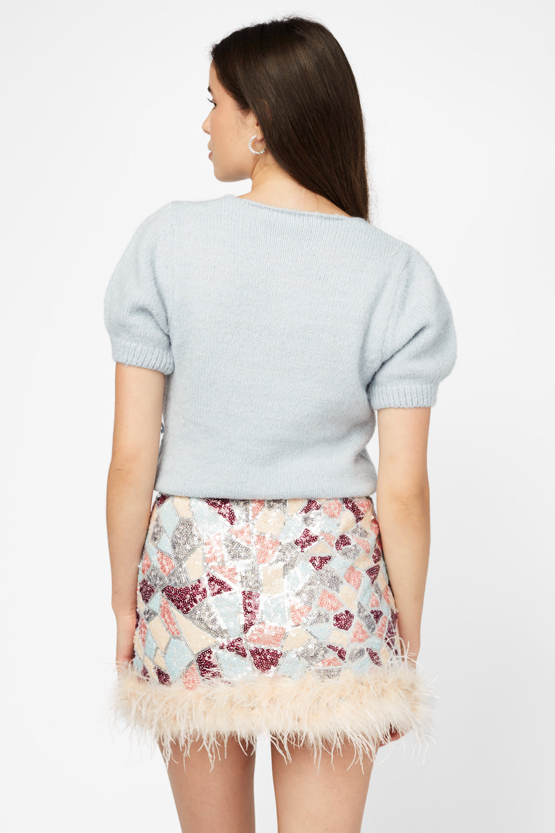 Carmen Bow Knit Crop Sweater