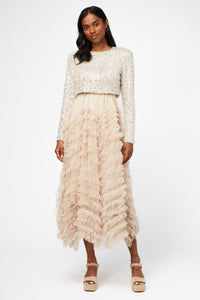 Robin Ruffle Tulle Midi Skirt