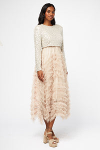 Robin Ruffle Tulle Midi Skirt