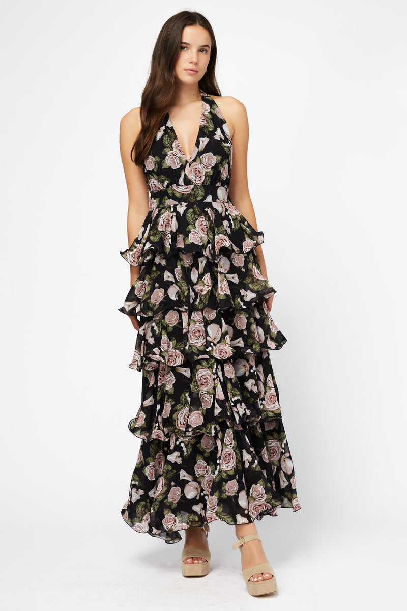 Rosie Ruffled Floral Maxi Dress