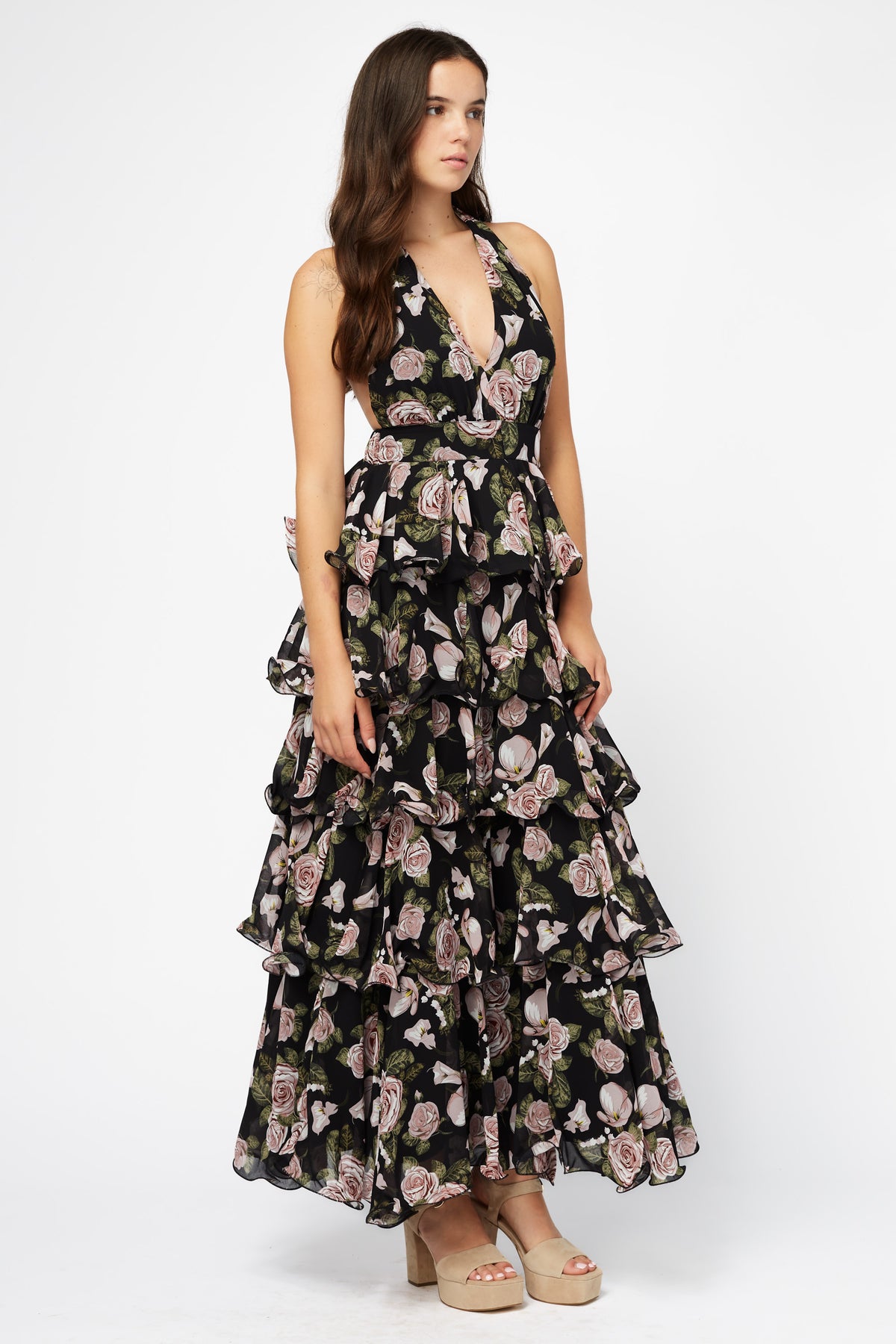 Rosie Ruffled Floral Maxi Dress