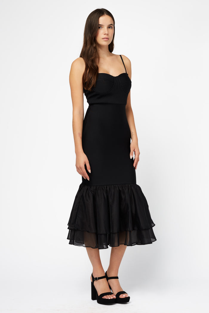 Luna Bandage Bodycon Midi Dress - honey