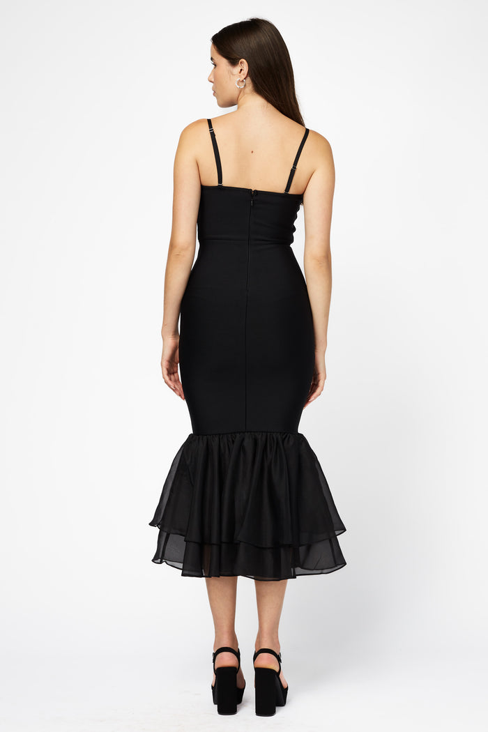 Luna Bandage Bodycon Midi Dress - honey