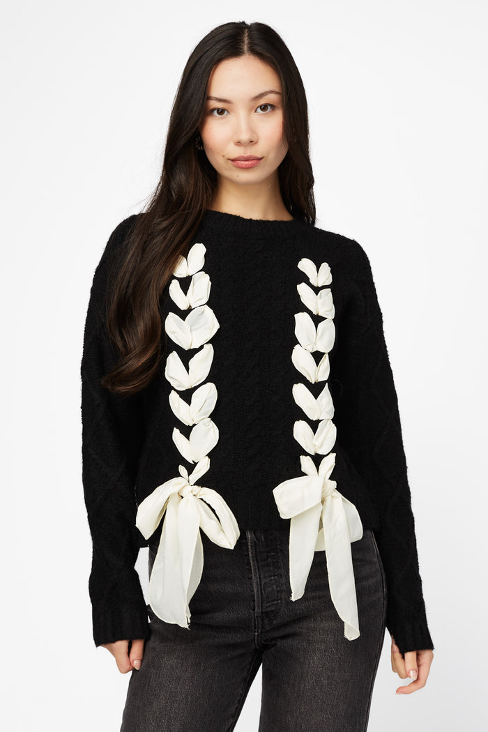 Ellie Ribbon Cable Knit Sweater