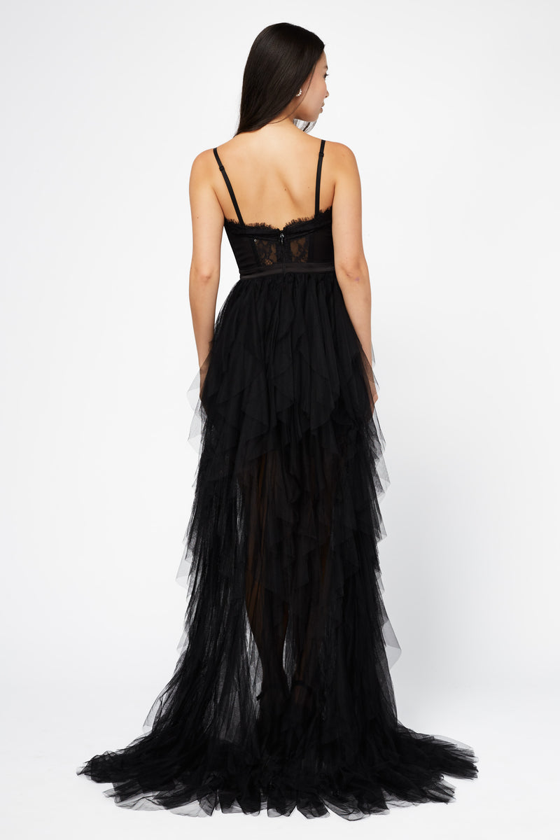 Miley Tulle Lace Maxi Dress – honey