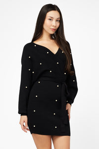 Noa Pearl Embellished Sweater Dress