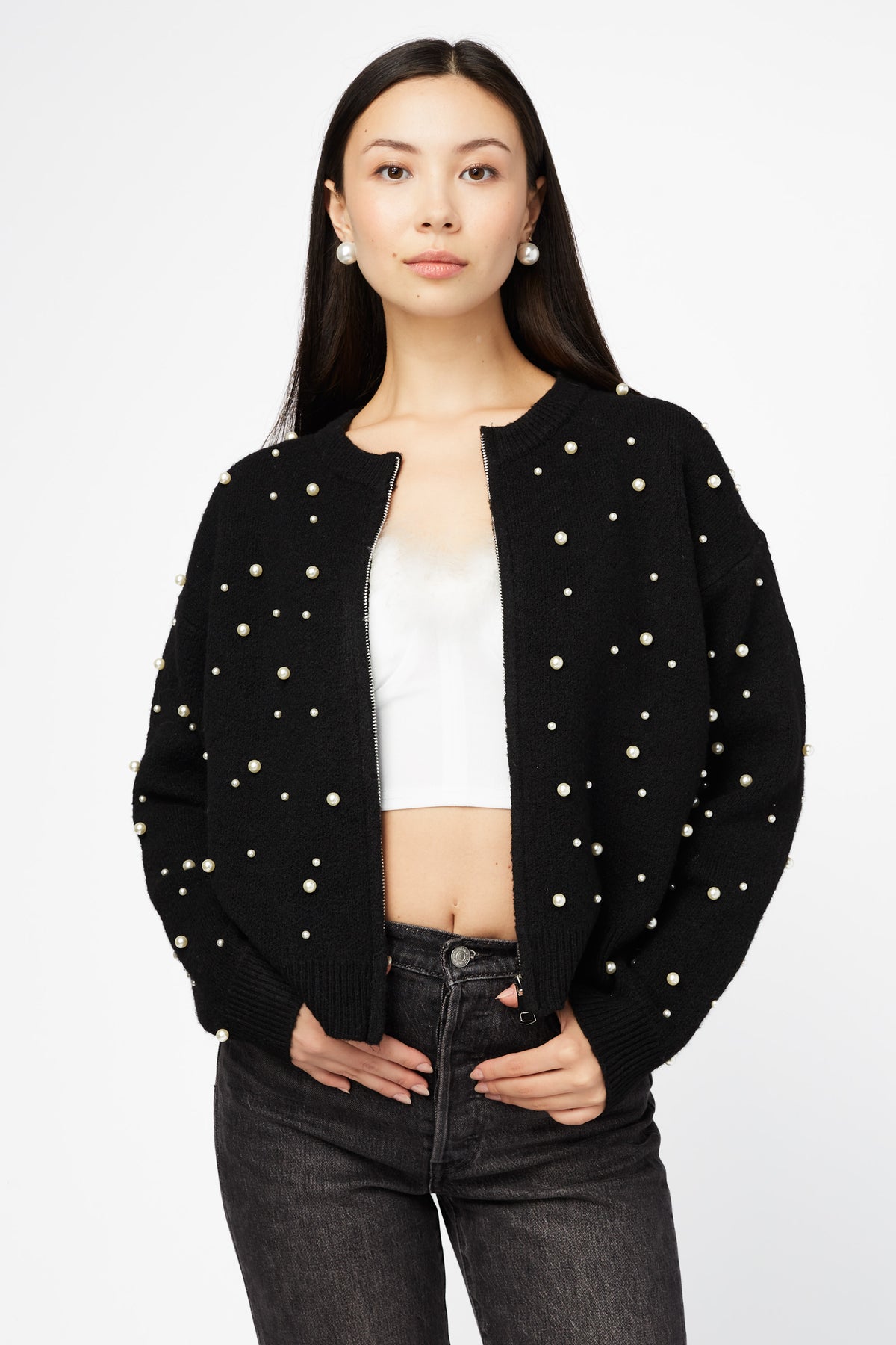 Brinley Pearl Embellished Sweater