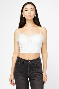 Kenny Feather Trim Crop Bustier