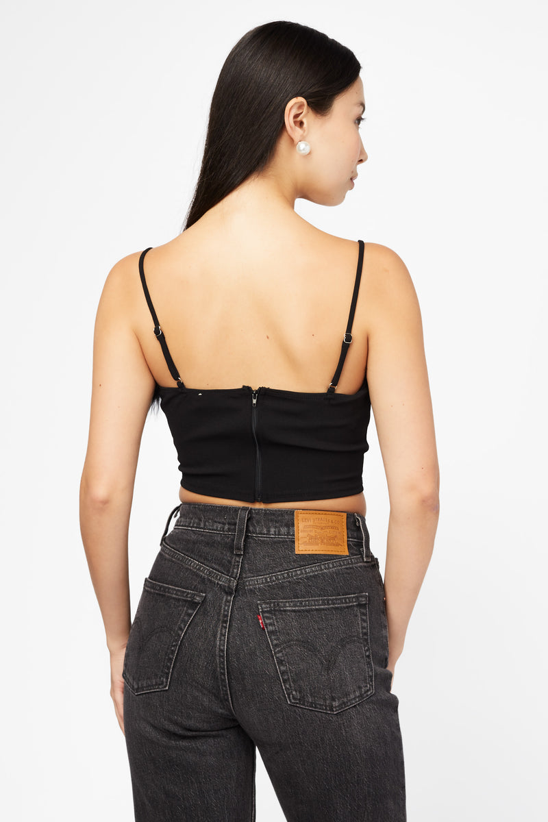 Kenny Feather Trim Crop Bustier