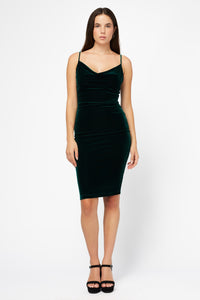 Evie Velvet Fitted Midi Dress