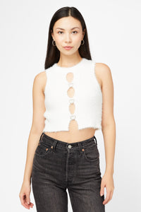 Claudia Sleeveless Heart Cutout Sweater