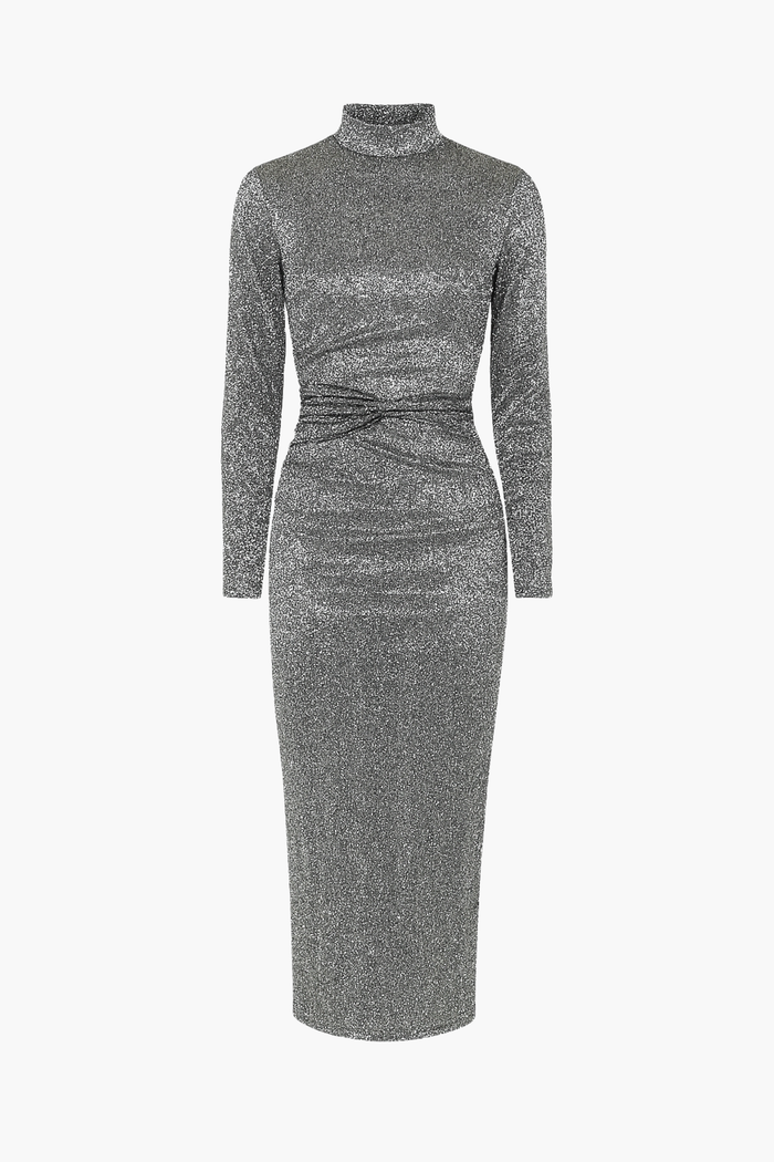 Astra Glitter Backless Midi Dress