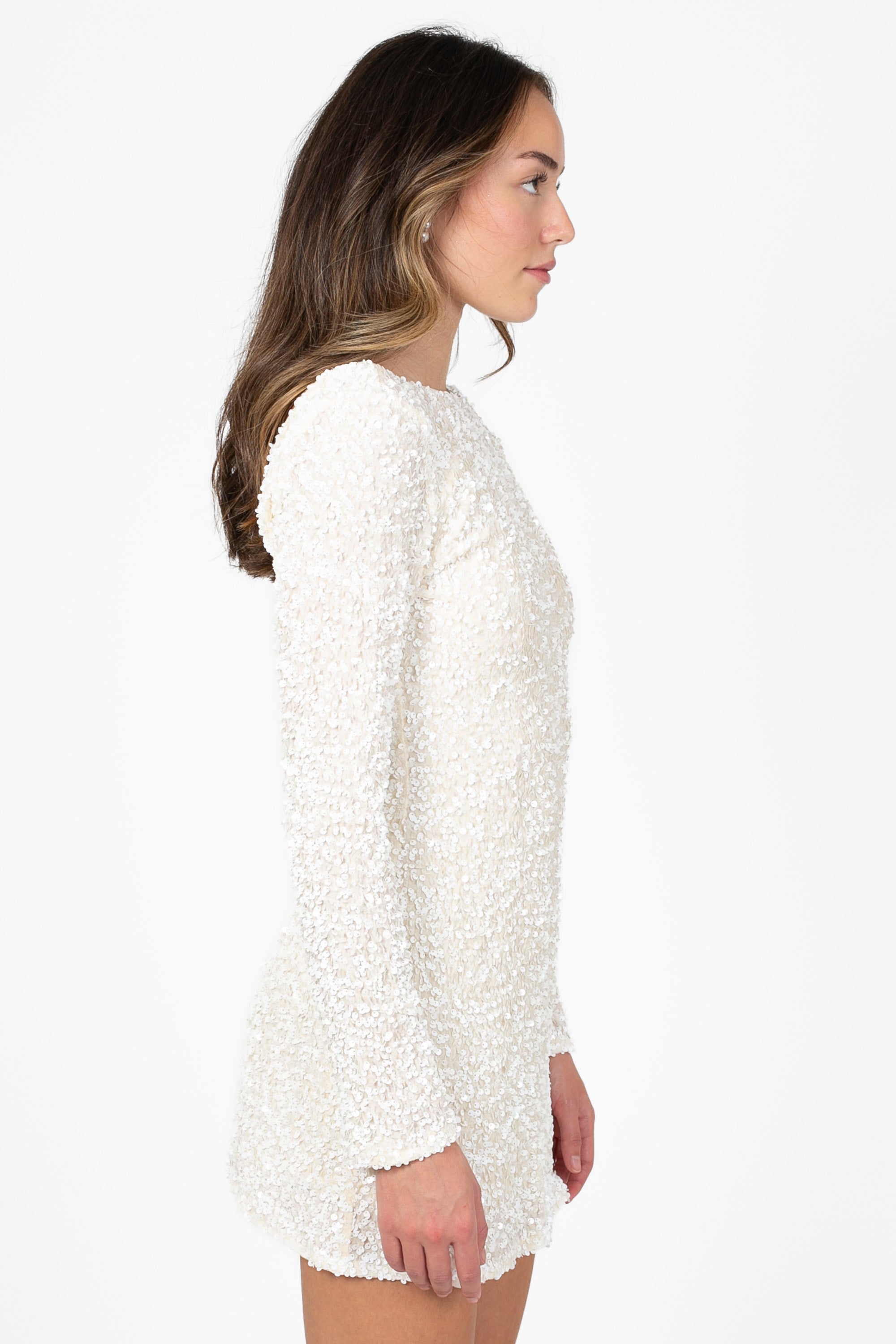 Evangeline Backless Sequin Mini Dress