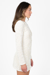 Evangeline Backless Sequin Mini Dress - honey